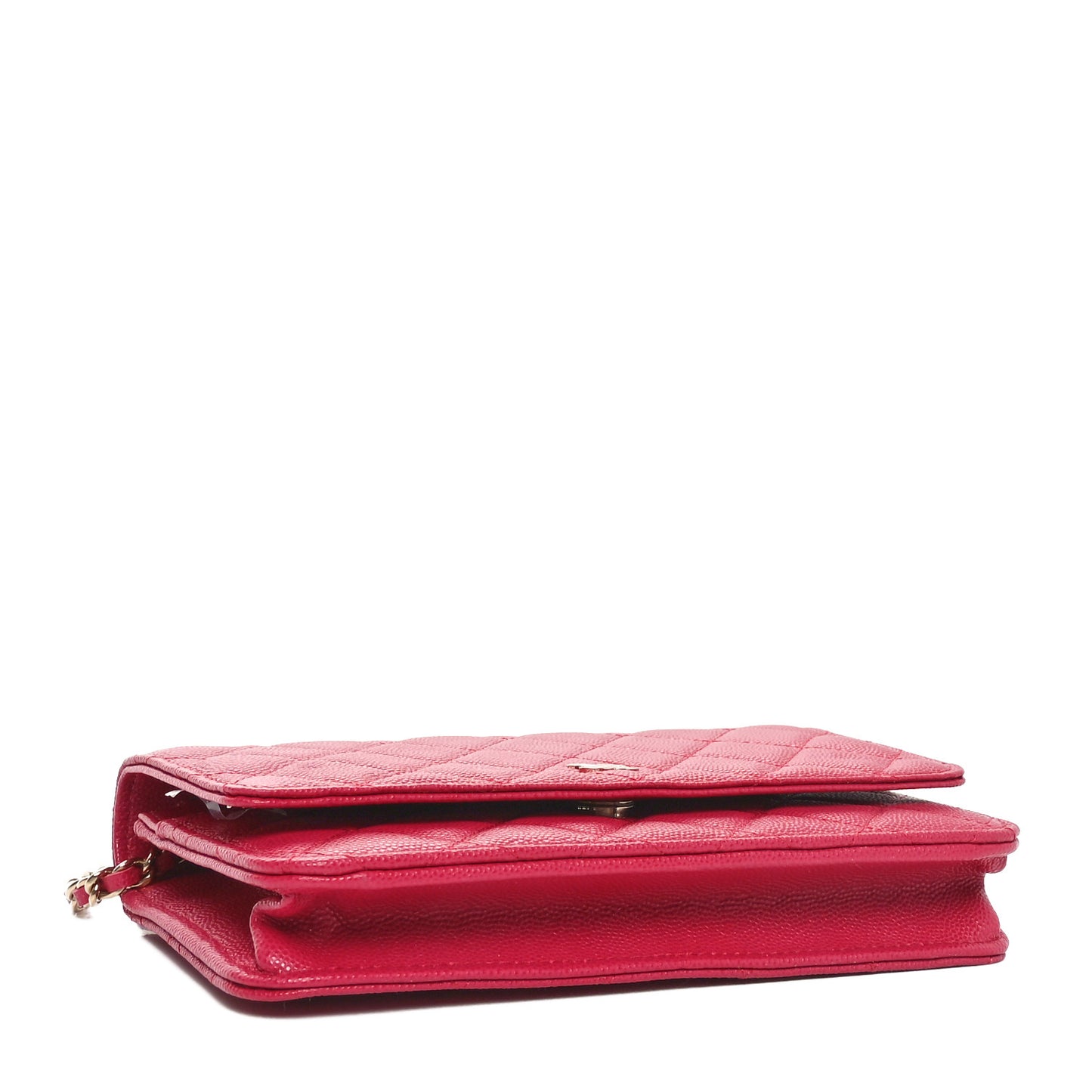 Caviar Quilted Wallet on Chain WOC Dark Pink