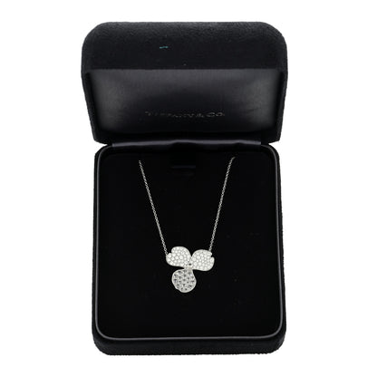 Tiffany Platinum Diamond Large Paper Flowers Pave Pendant Necklace 5 of 5