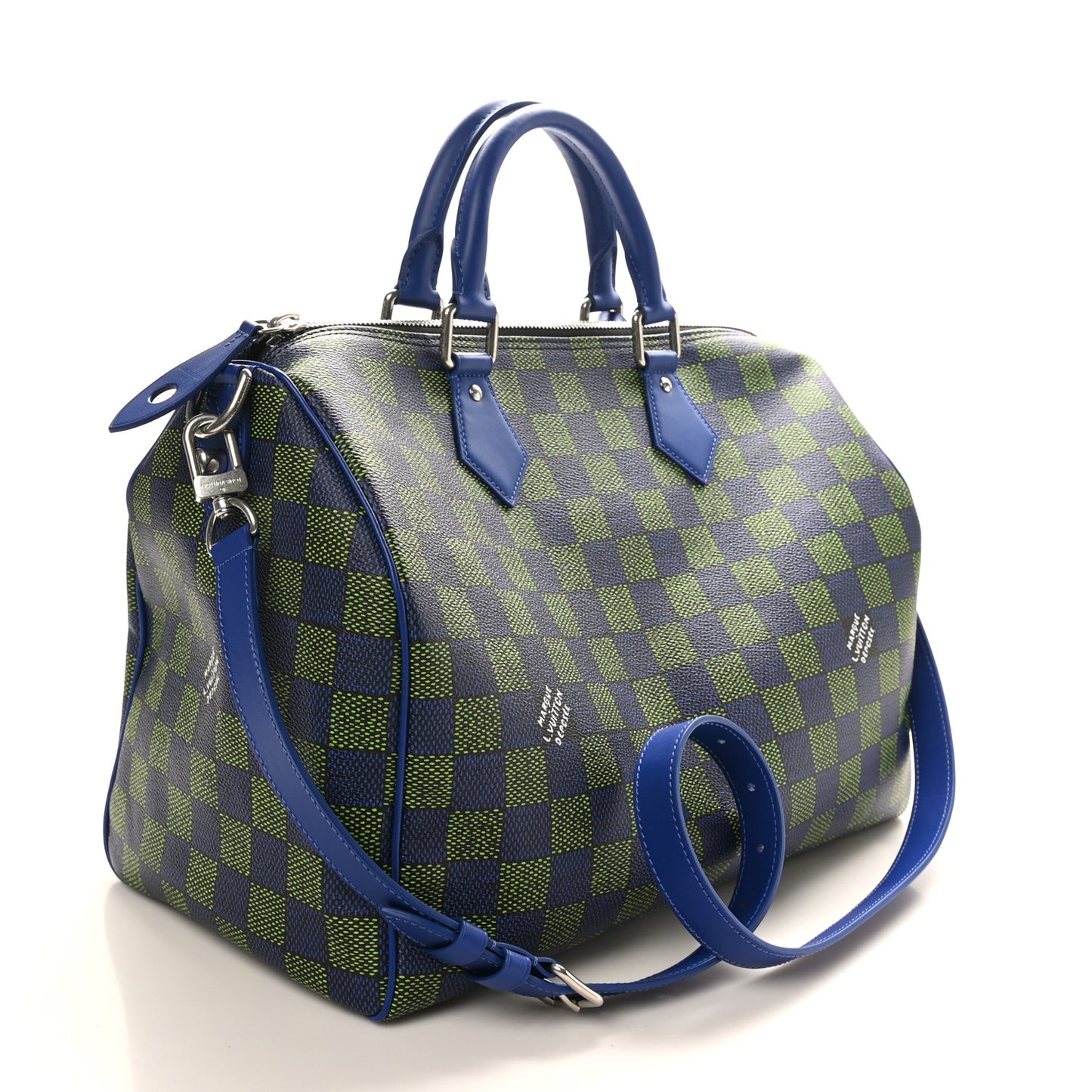 Damier Heritage Speedy Bandouliere 40 Blue Green