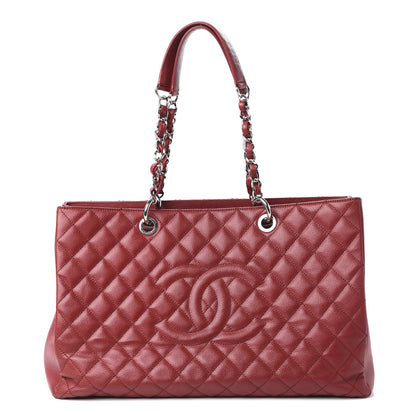 Chanel Caviar Quilted XL Grand Shopping Tote GST Red 1 of 10