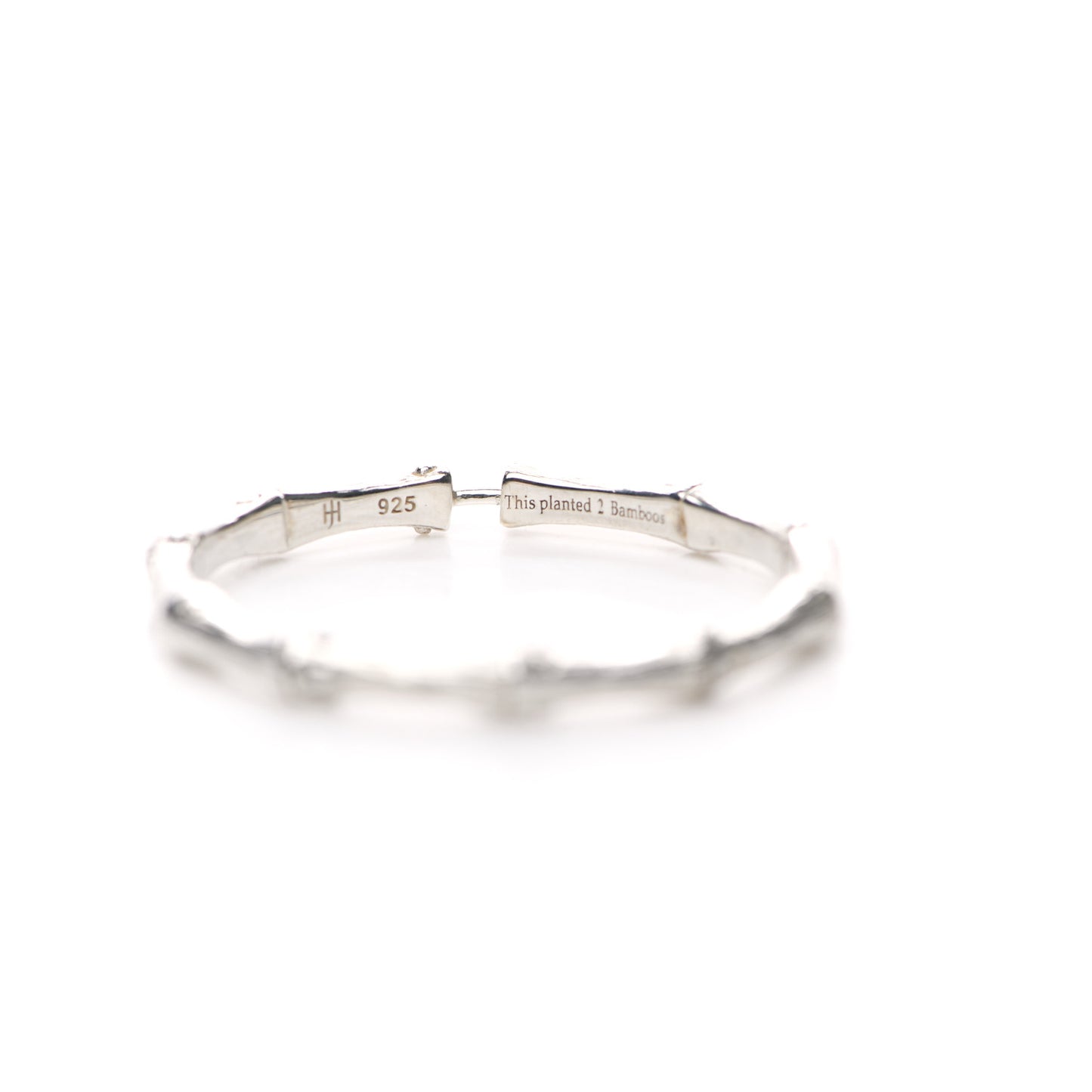 Sterling Silver 35mm Bamboo Hoop Earrings
