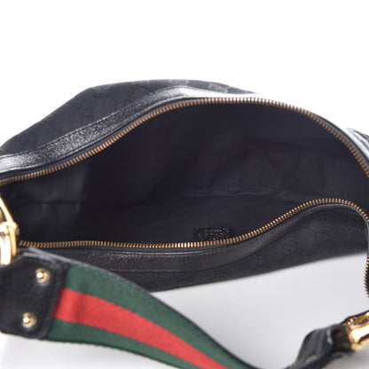 Gucci Monogram Web Bamboo Ring Hobo Black 5 of 10