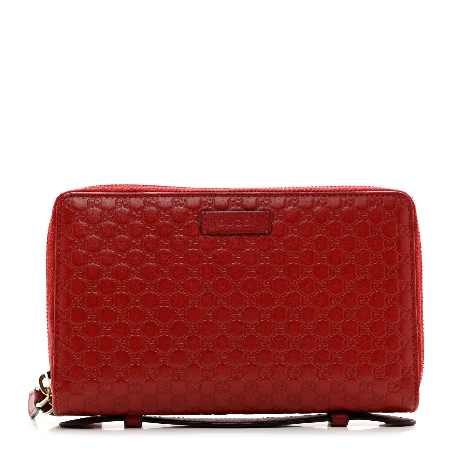 Gucci Microguccissima Zip Around Top Handle Travel Wallet Red 1 of 12