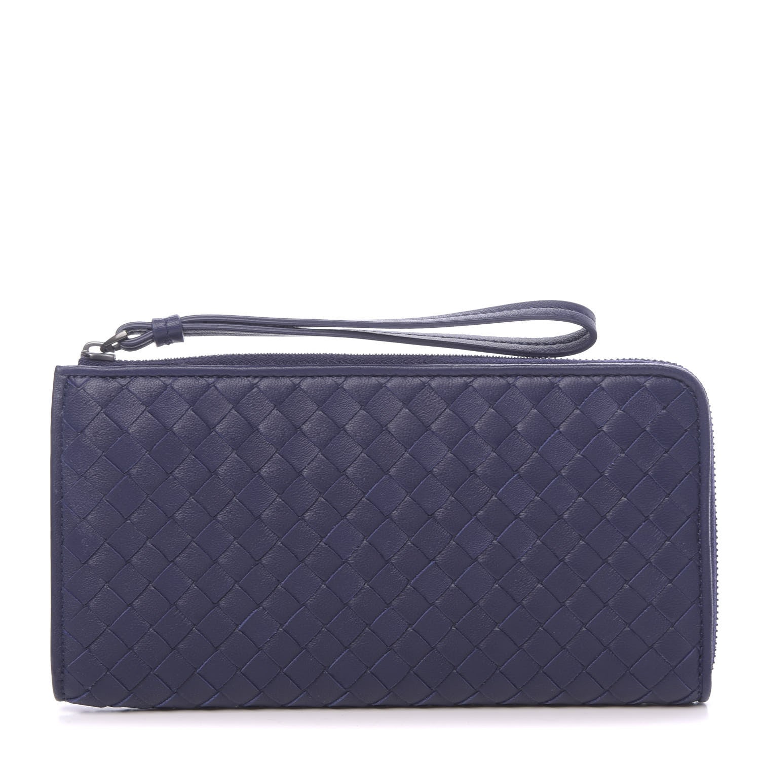 Bottega Veneta Nappa Intrecciato Zip Around Wallet Atlantic 1 of 7