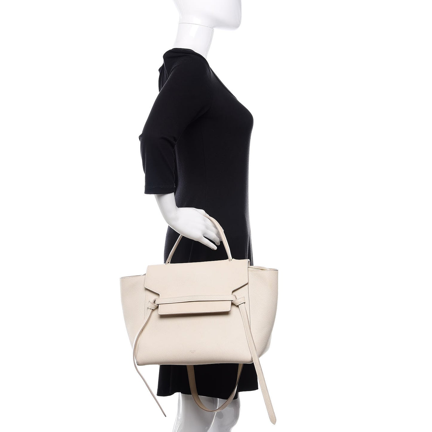 Grained Calfskin Mini Belt Bag White