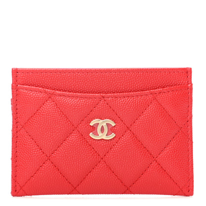 Chanel Caviar Quilted Card Holder Red 1 of 9