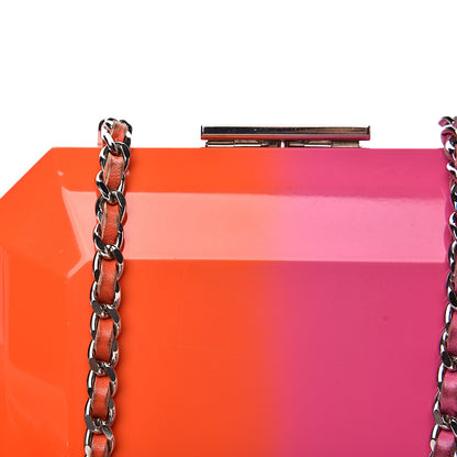 Chanel Faded Plexiglass CC Boy Brick Clutch Pink Orange 12 of 15