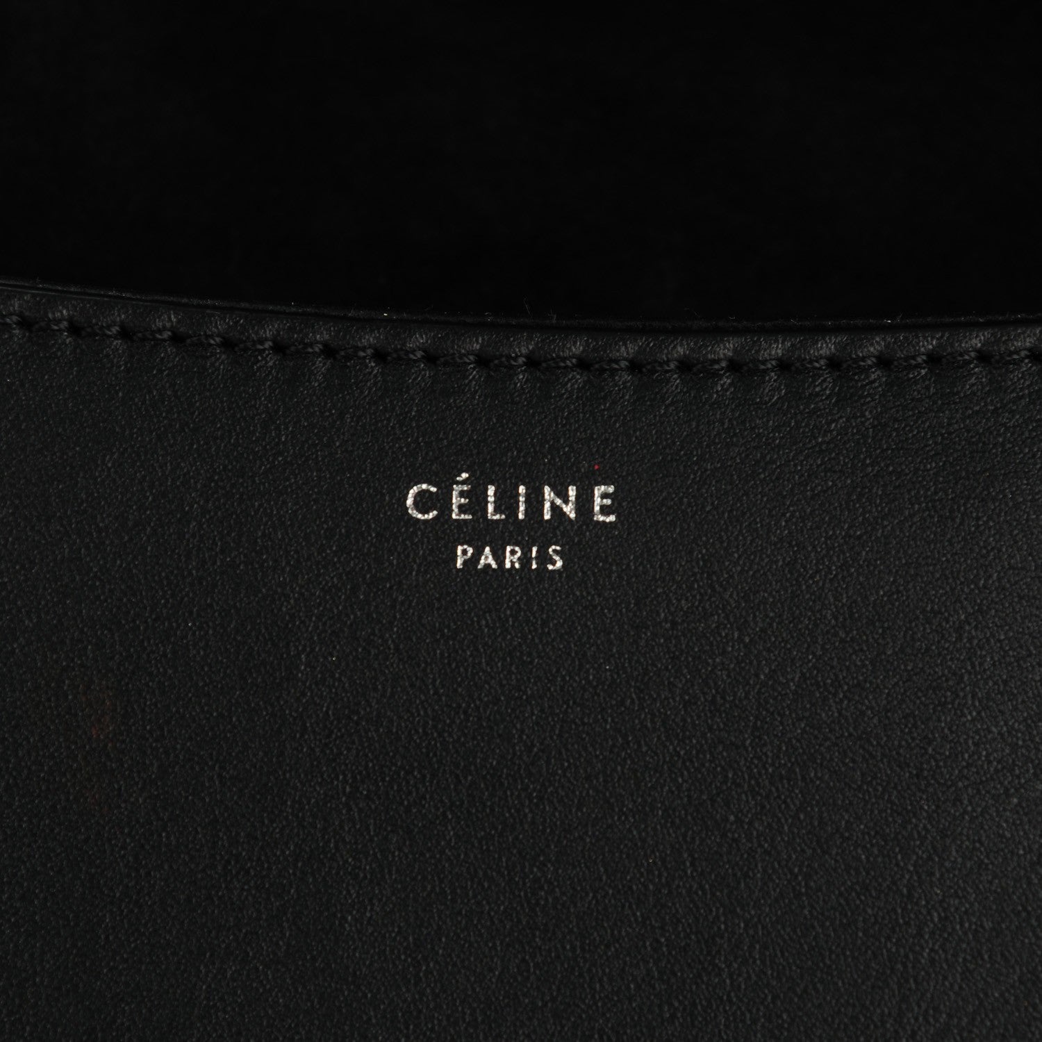 Celine Spazzolato Calfskin Medium Diamond Shoulder Bag White Black 5 of 7