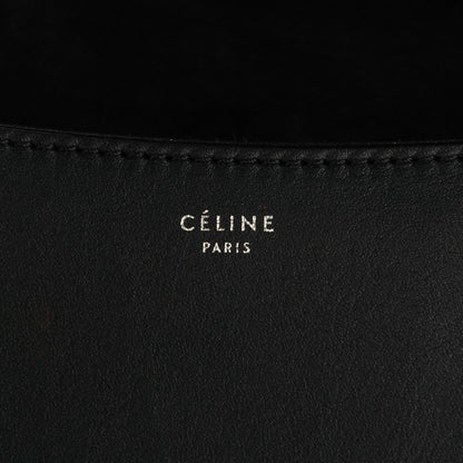 Celine Spazzolato Calfskin Medium Diamond Shoulder Bag White Black 5 of 7