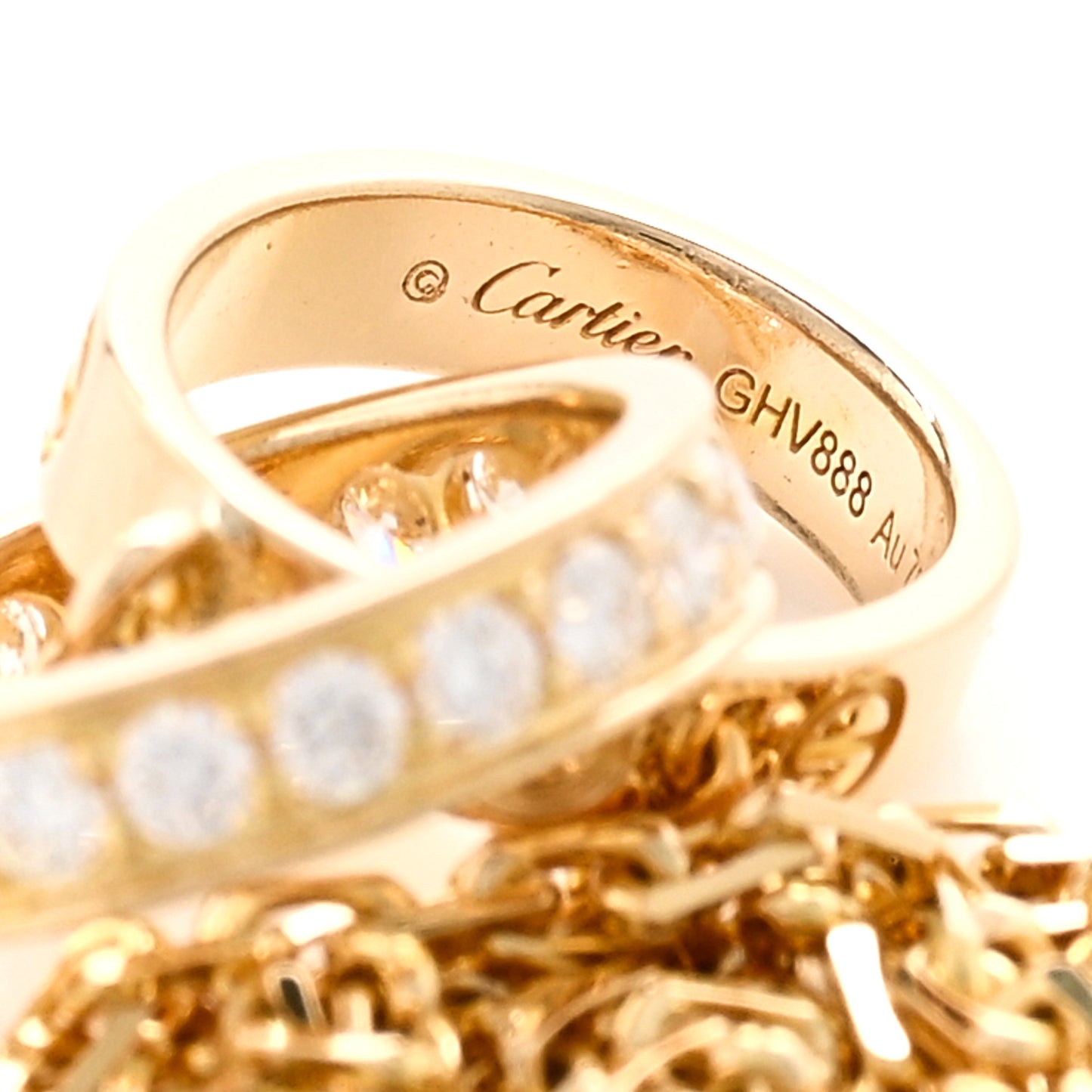 18K Yellow Gold Diamond Interlocking LOVE Necklace