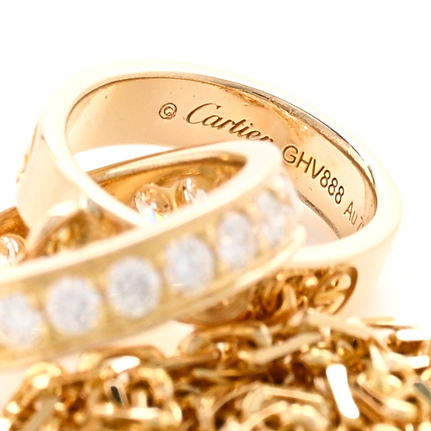 Cartier 18K Yellow Gold Diamond Interlocking LOVE Necklace 5 of 5