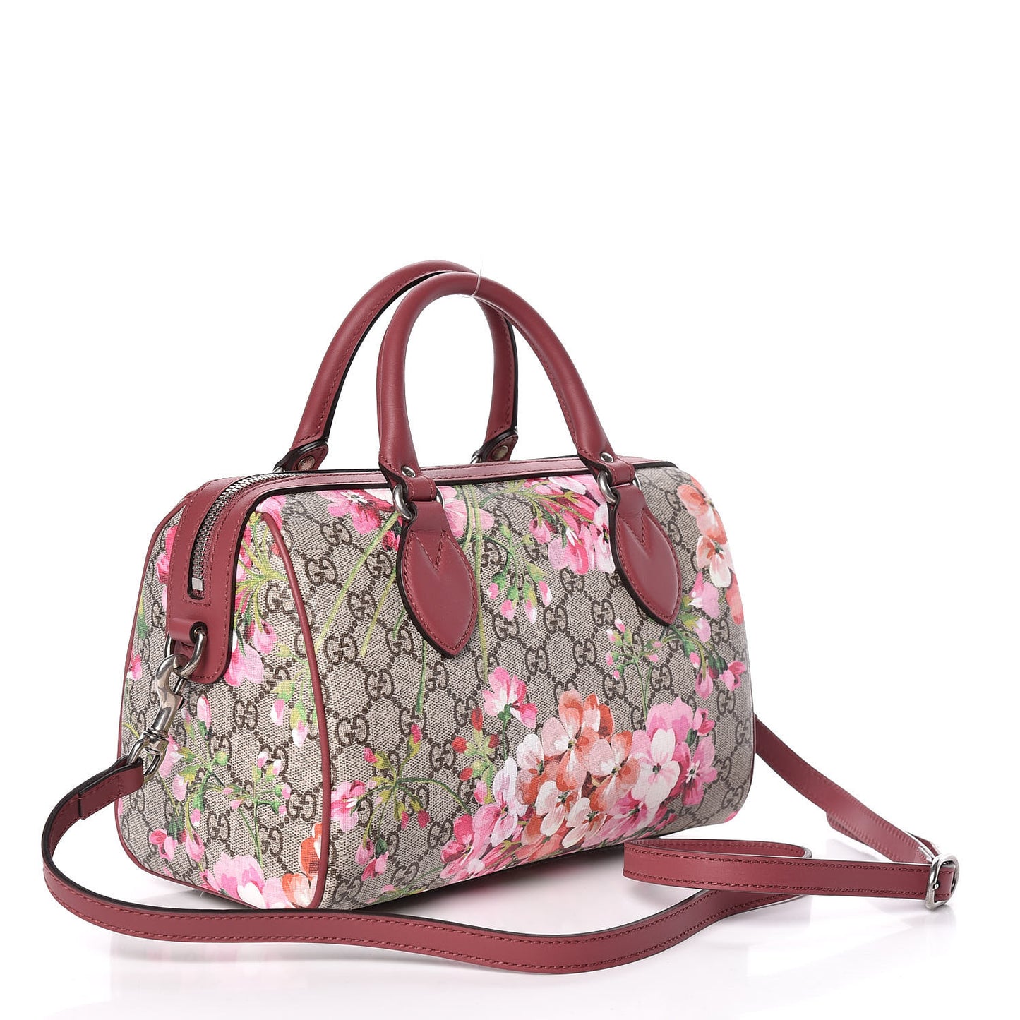 GG Supreme Monogram Blooms Small Boston Beige Multicolor Dry Rose