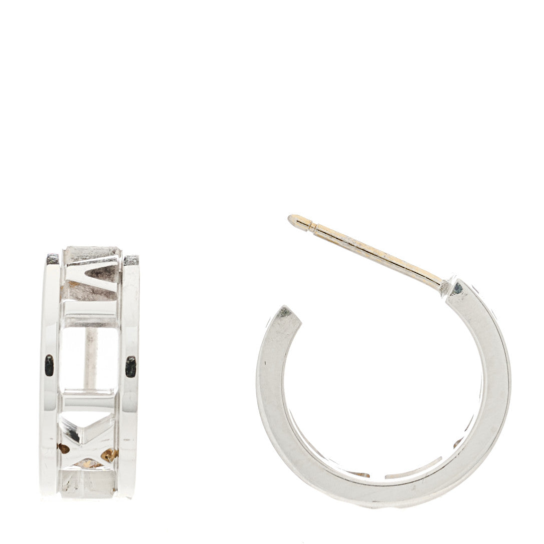 Sterling Silver Small Atlas Open Hoop Earrings