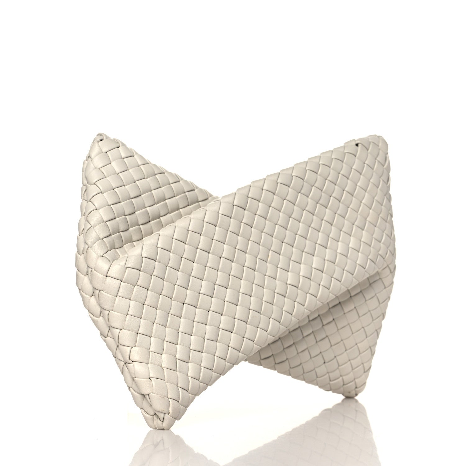 Bottega Veneta Nappa Intrecciato Crisscross Clutch Chalk 3 of 6