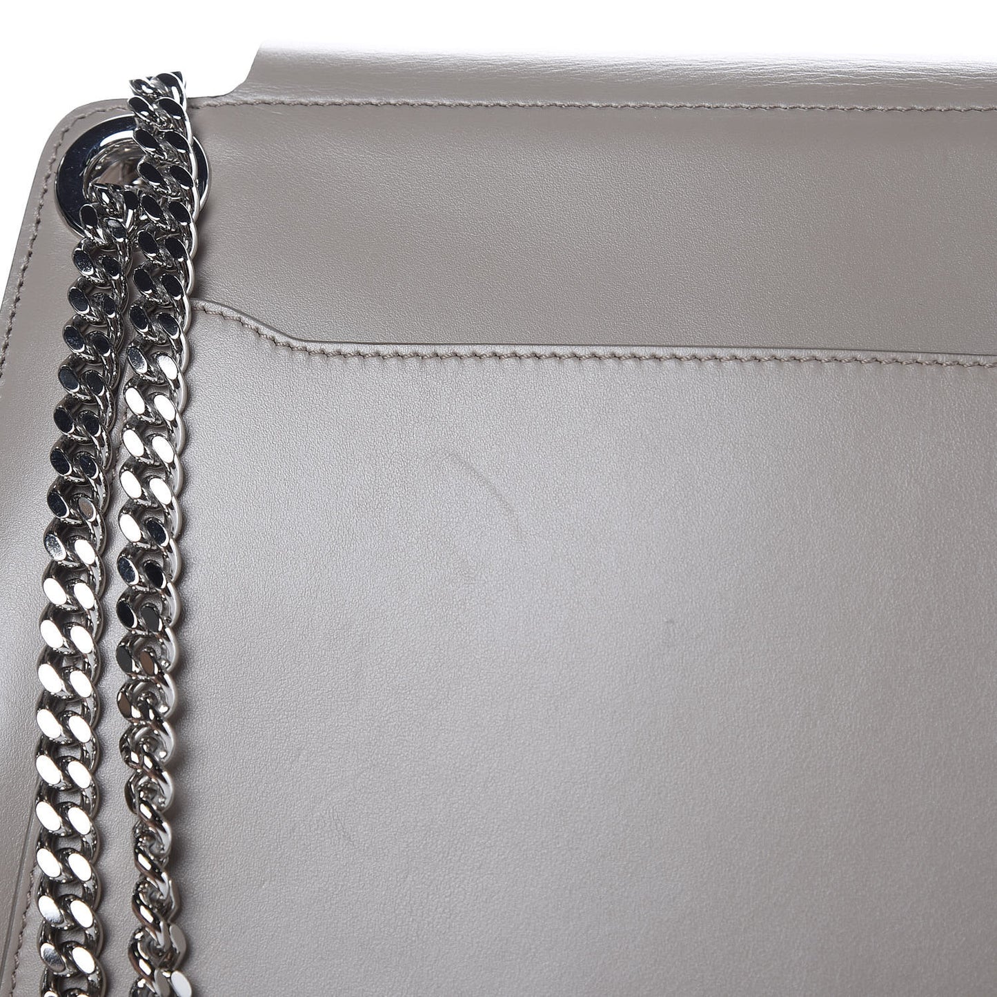 Shiny Calfskin Medium Annie Shoulder Bag Motty Grey