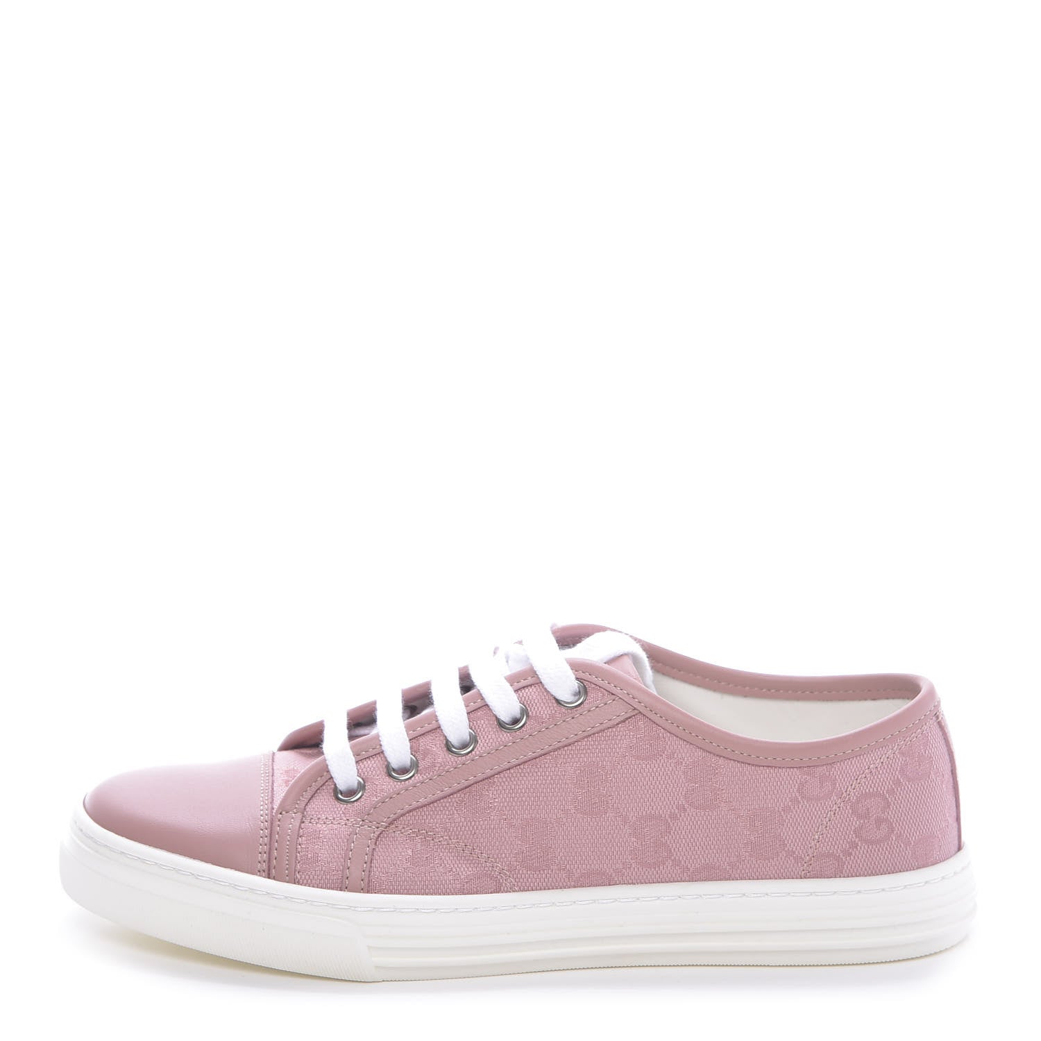 Gucci GG Monogram Calfskin Womens Low Top Sneakers 37 Pink Soft Pink 1 of 13