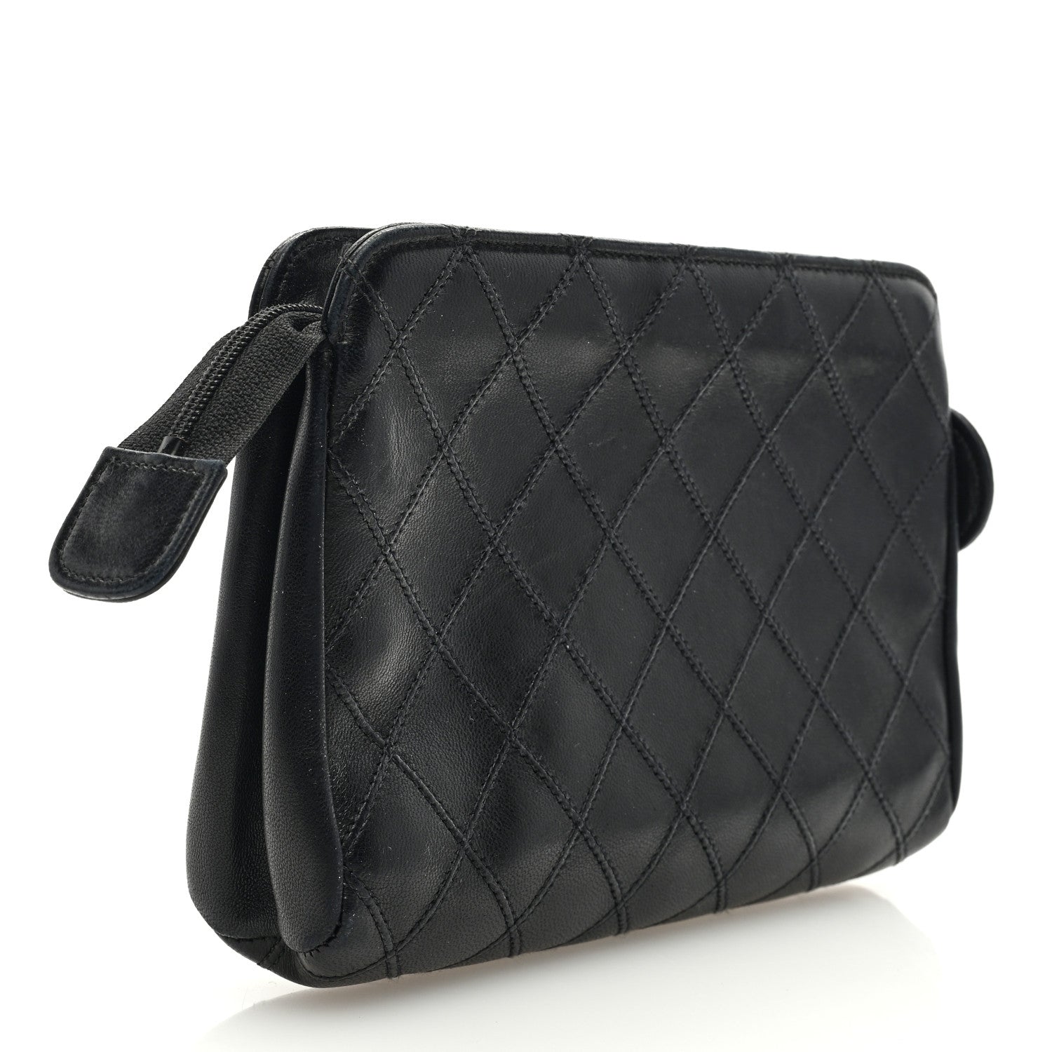 Chanel Calfskin Diamond Stitch Small Cosmetic Case Black 3 of 7