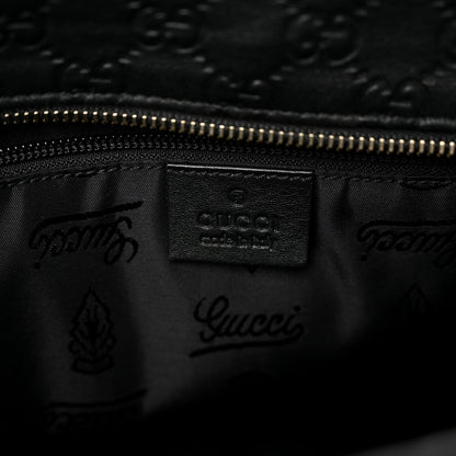 Gucci Guccissima Medium Zippered Shopping Tote Black 6 of 10