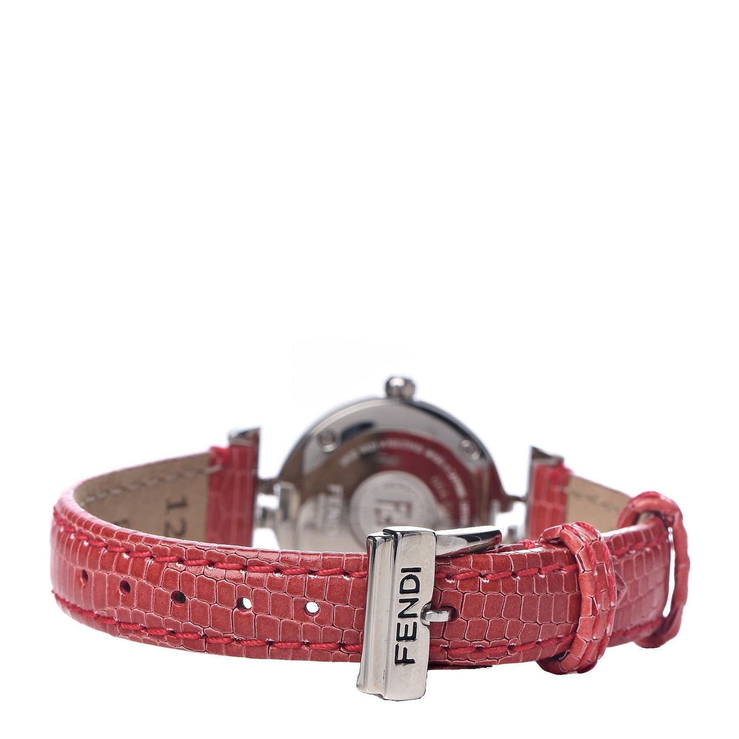 Stainless Steel Calfskin Diamond 23mm Moda Quartz Watch Red