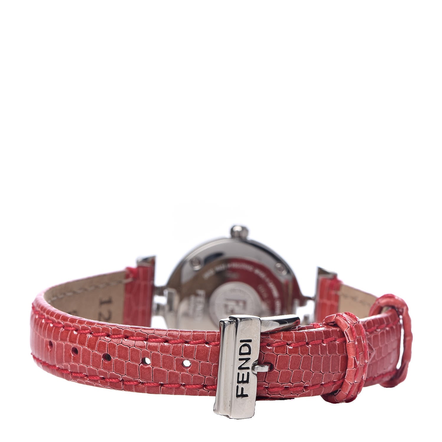 Fendi Stainless Steel Calfskin Diamond 23mm Moda Quartz Watch Red 4 of 10