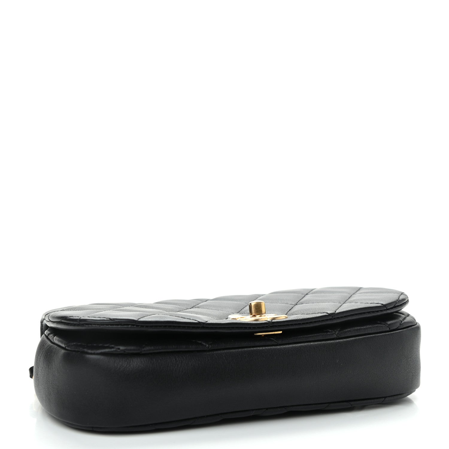 Chanel Calfskin Quilted Coco Mail Clutch With Chain Black 4 of 12