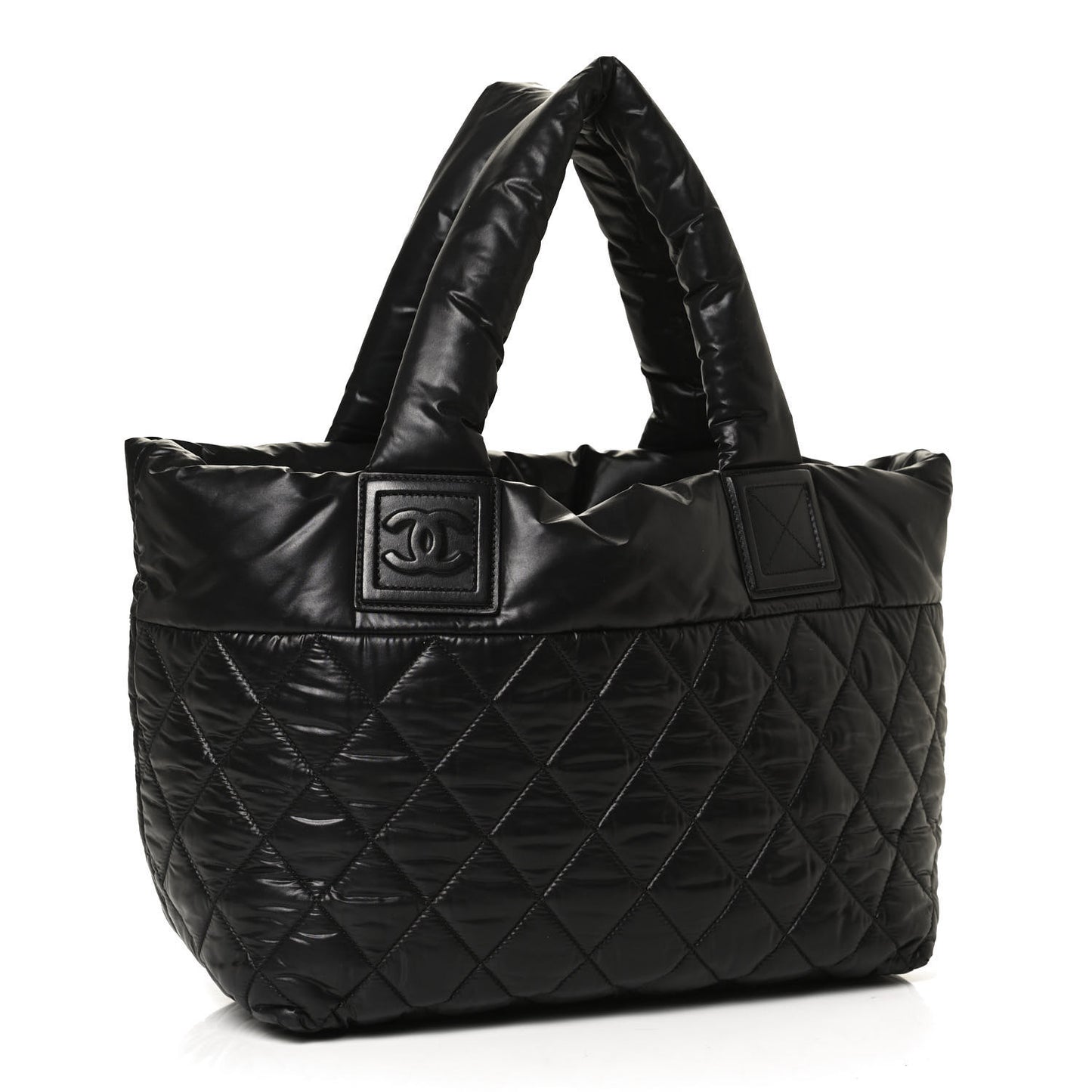 Nylon Quilted Small Coco Cocoon Tote Black
