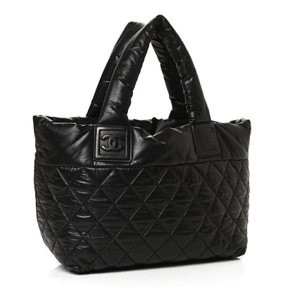 Chanel Nylon Quilted Small Coco Cocoon Tote Black 2 of 9