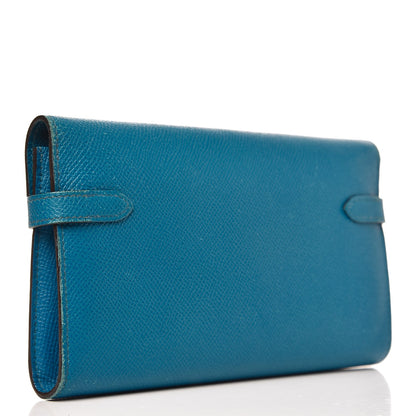 Hermes Epsom Kelly Longue Wallet Bleu Izmir 3 of 17
