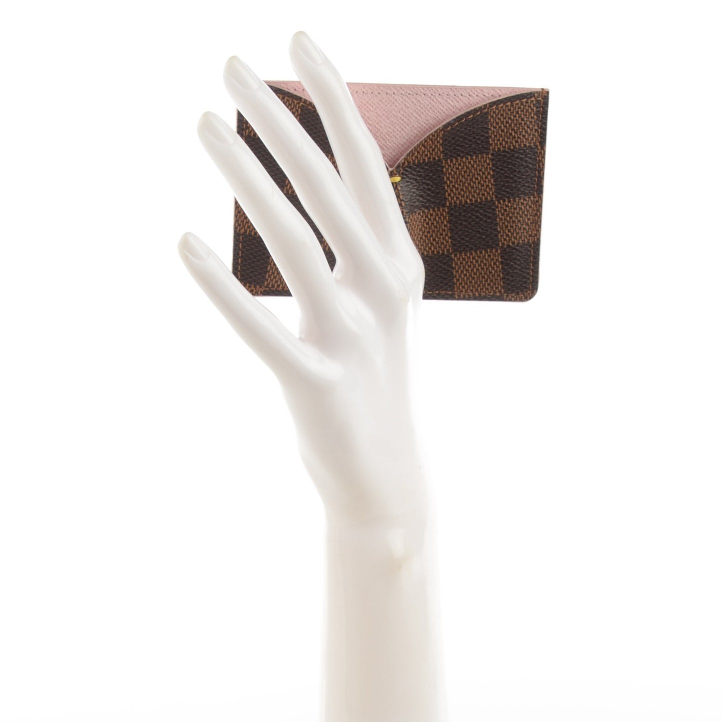 Damier Ebene Caissa Card Holder Rose Ballerine
