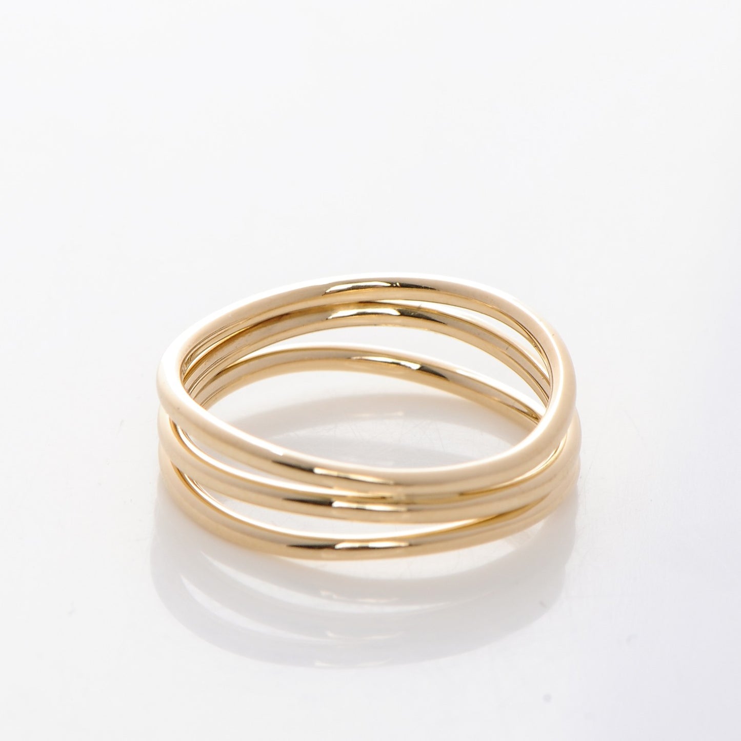 18K Yellow Gold Elsa Peretti 3 Row Wave Ring 4.5