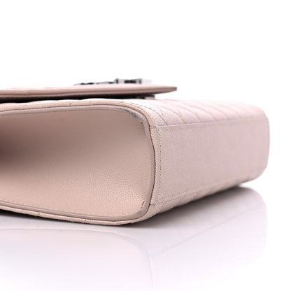Saint Laurent Grain De Poudre Textured Mixed Matelasse Medium Triquilt Monogram Satchel Marble Pink 8 of 10