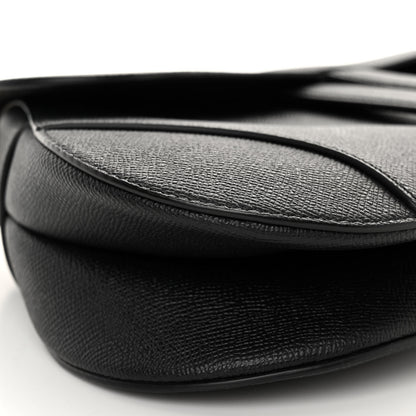 Christian Dior CHRISTIAN DIOR Grained Calfskin Saddle Bag Black 8 of 11