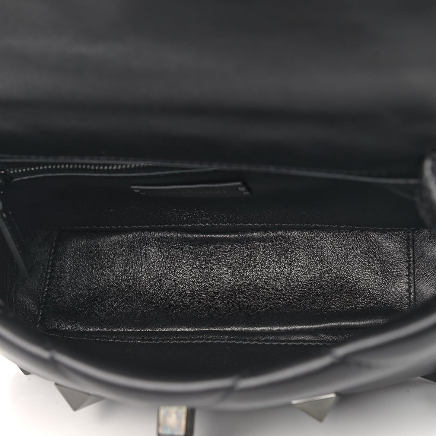 Nappa Monochrome Medium Roman Stud Shoulder Bag Black