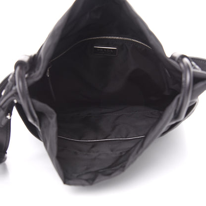 Prada Tessuto Nylon Ricamo Small Drawstring Bag Black 5 of 8