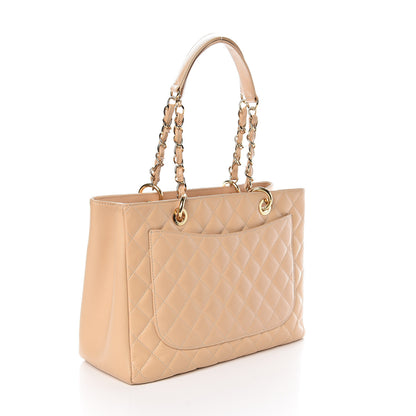 Chanel Caviar Quilted Grand Shopping Tote GST Beige Clair 3 of 11