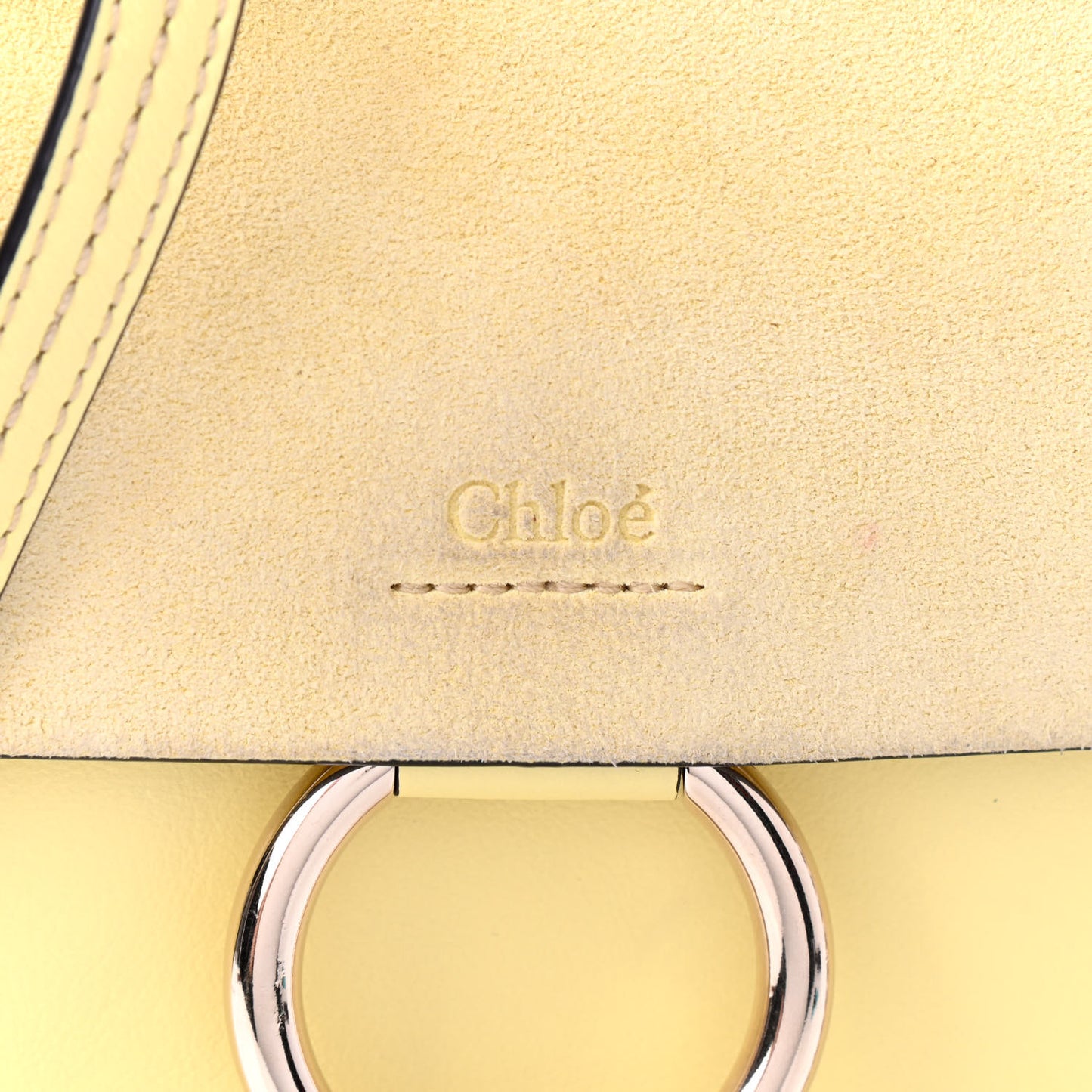 Suede Calfskin Mini Faye Bracelet Bag Lemonade