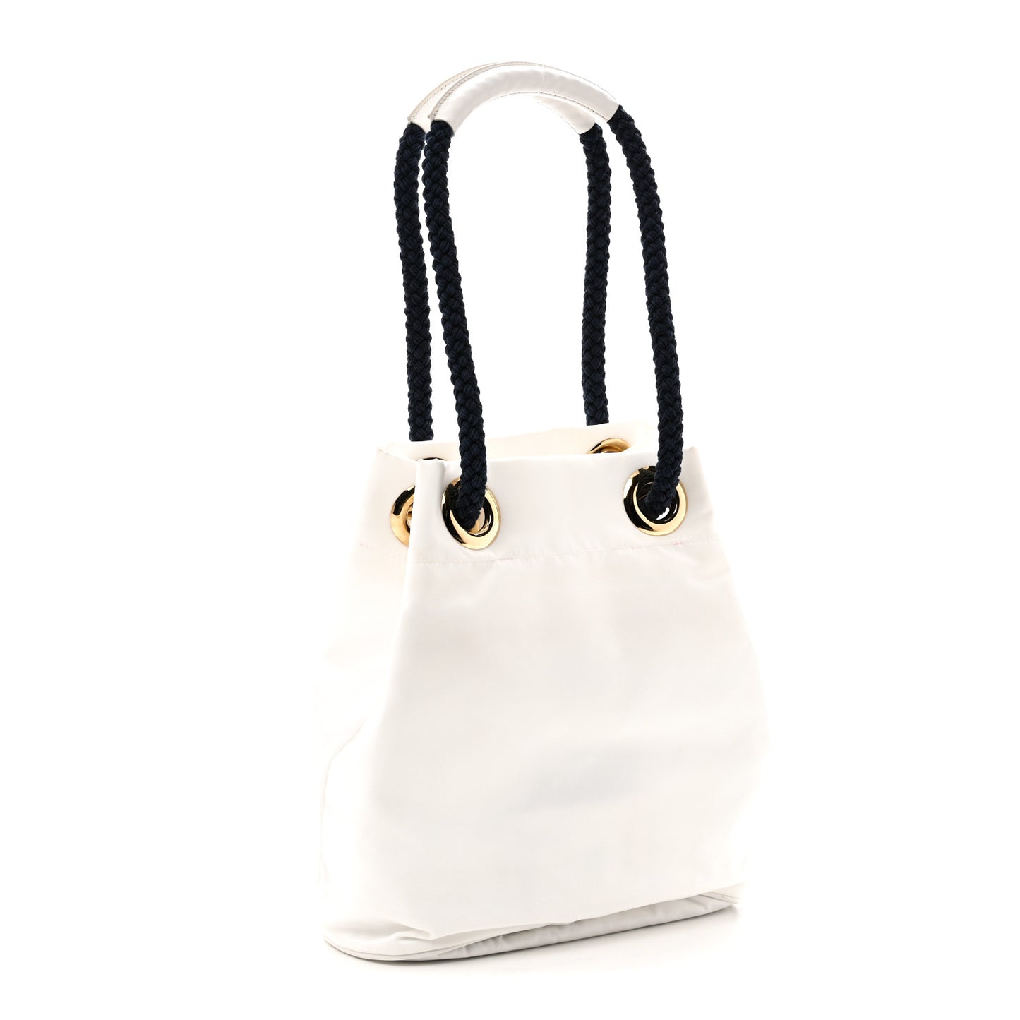 Re-Nylon Triangle Mariner Small Bucket Bag White Baltico