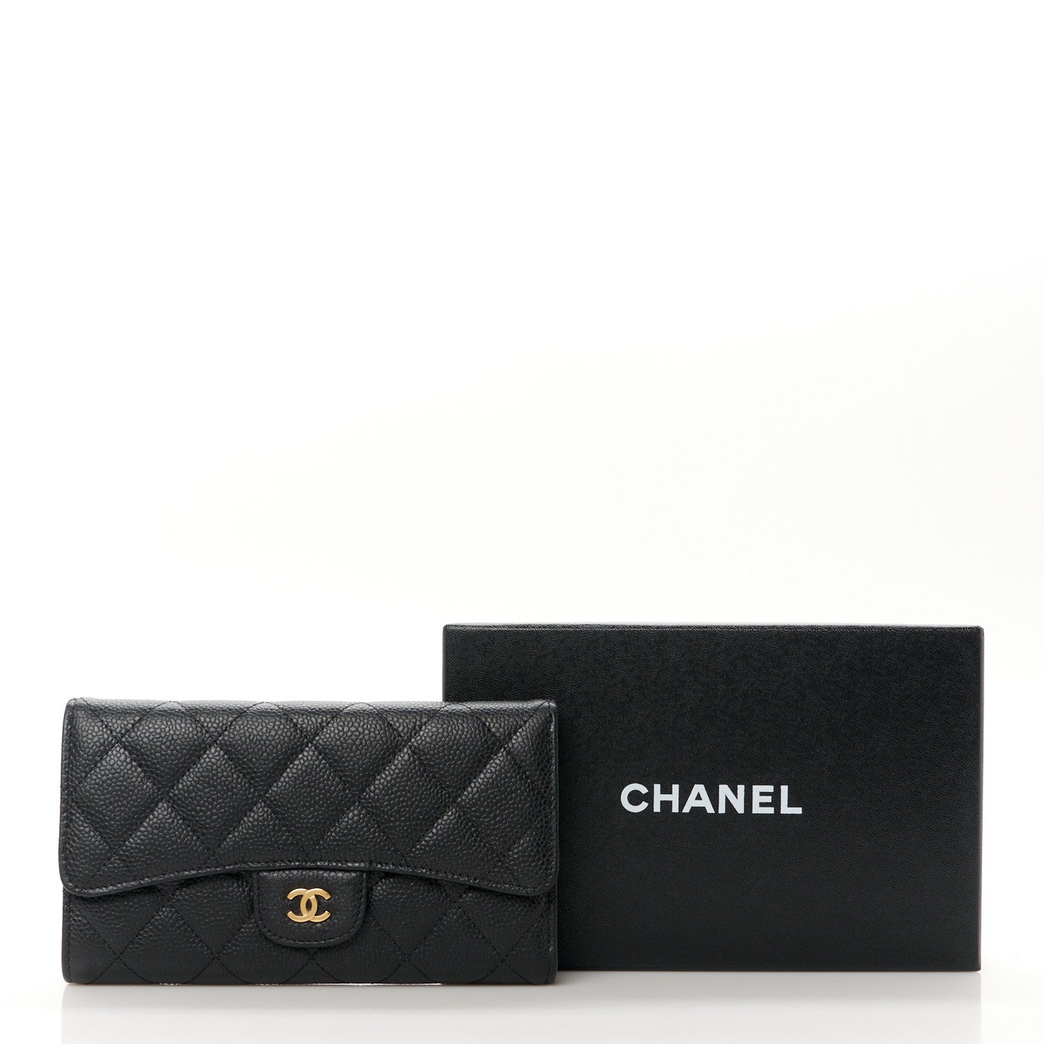 Chanel Caviar Quilted Long Flap Wallet Black 11 of 11