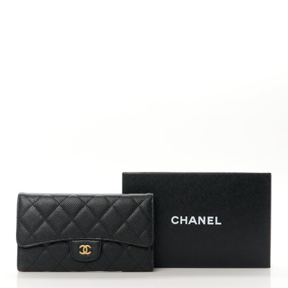 Chanel Caviar Quilted Long Flap Wallet Black 11 of 11
