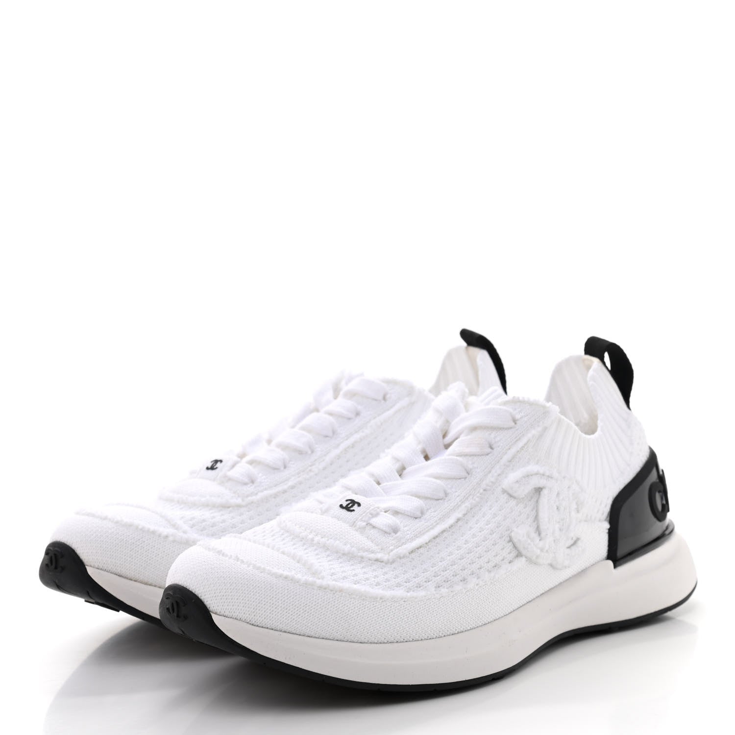 Chanel Fabric Logo Sneakers 37 White 3 of 9