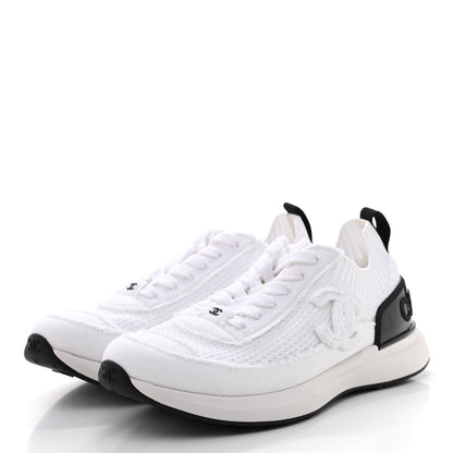 Chanel Fabric Logo Sneakers 37 White 3 of 9