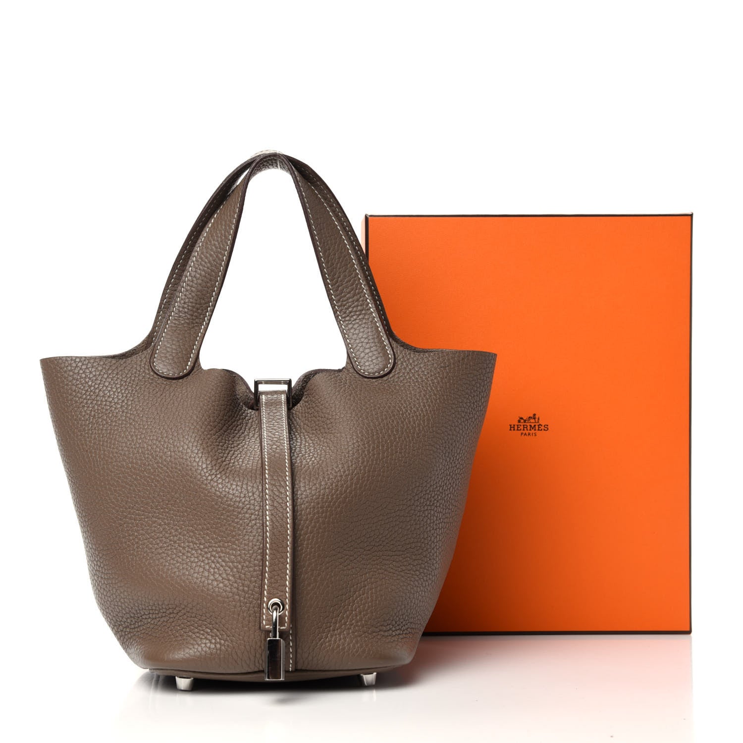 Hermes Taurillon Clemence Picotin Lock 18 PM Etoupe 11 of 11
