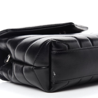 Saint Laurent Calfskin Y Quilted Monogram Toy Loulou Crossbody Bag Black 10 of 14