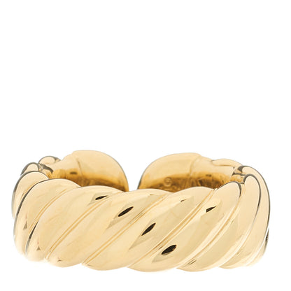 David Yurman 18K Yellow Gold Diamond Sculpted Open Cable Ring 60 9 3 of 5