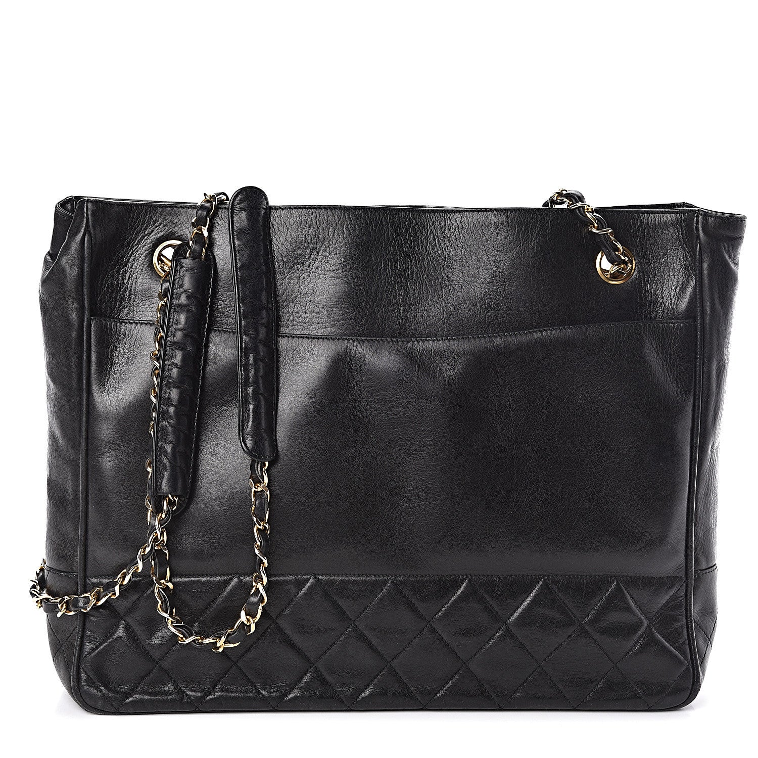 Chanel Lambskin Quilted Shopping Tote Black 1 of 15