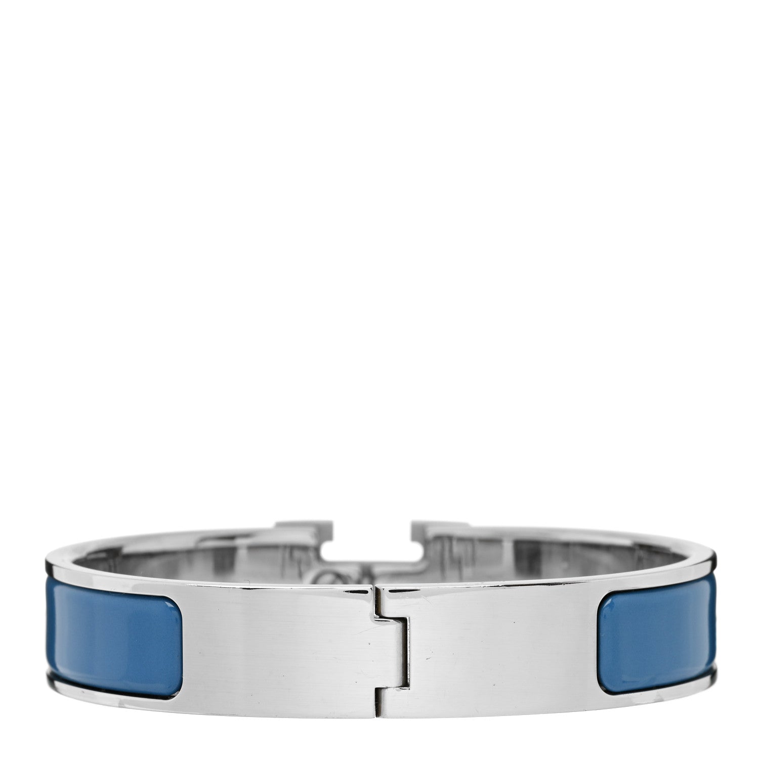 Hermes Enamel Narrow Clic Clac H Bracelet PM Bleu Turquin 2 of 3