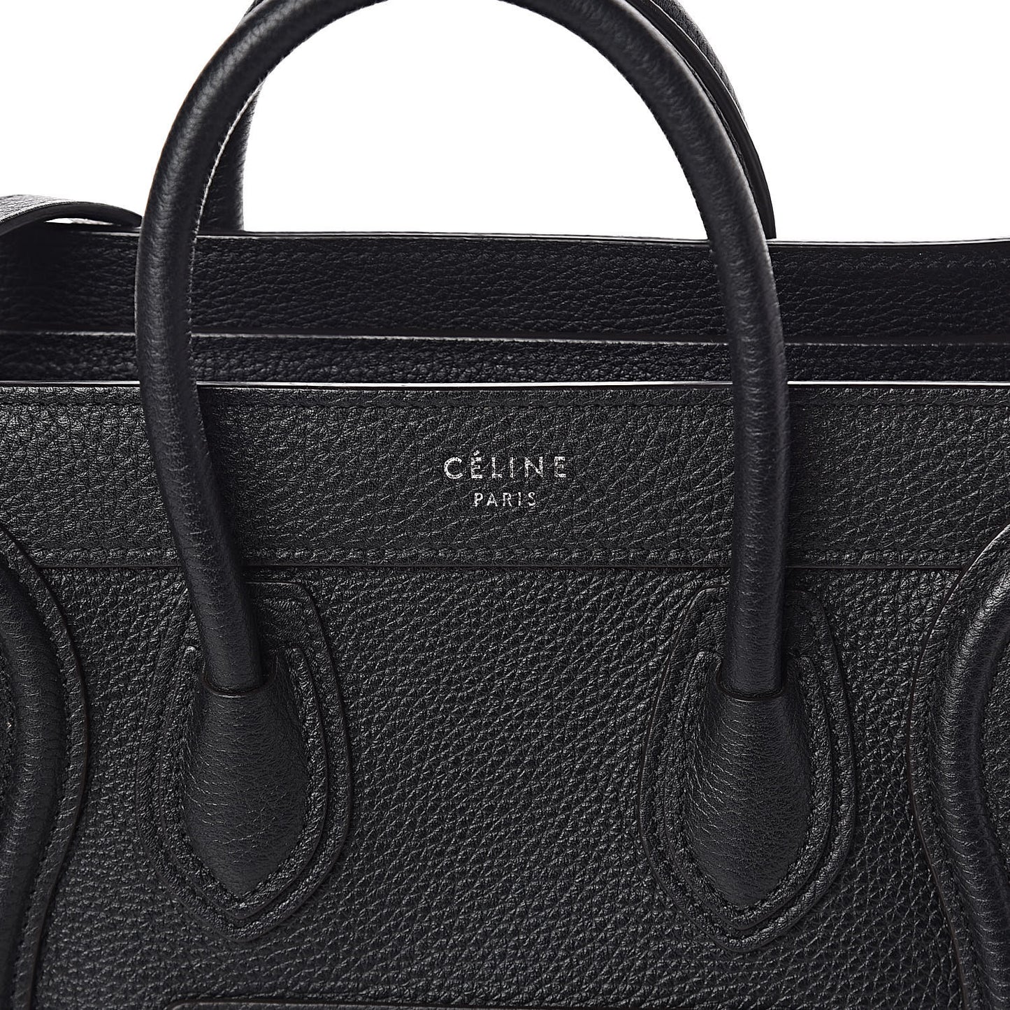 Drummed Calfskin Nano Luggage Black
