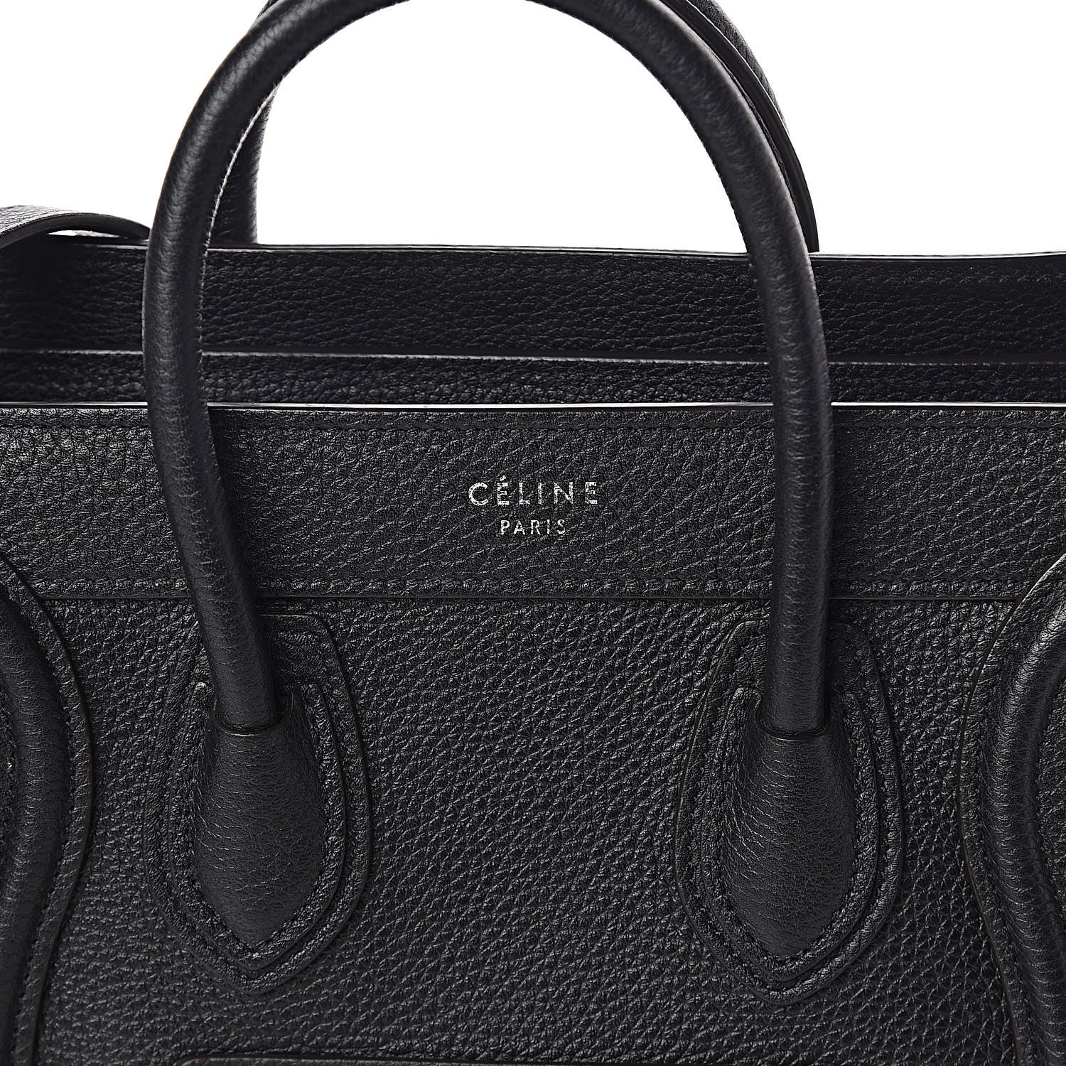 Celine Drummed Calfskin Nano Luggage Black 9 of 9
