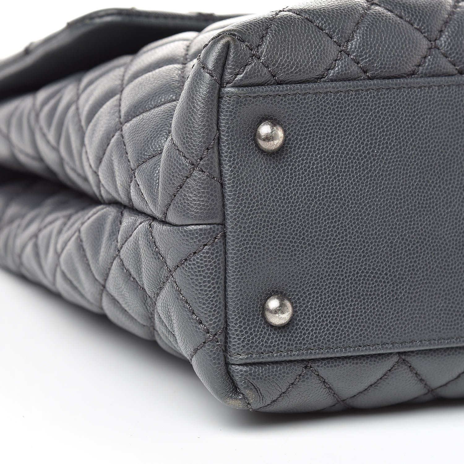 Chanel Caviar Quilted Large Coco Handle Flap Grey 9 of 15