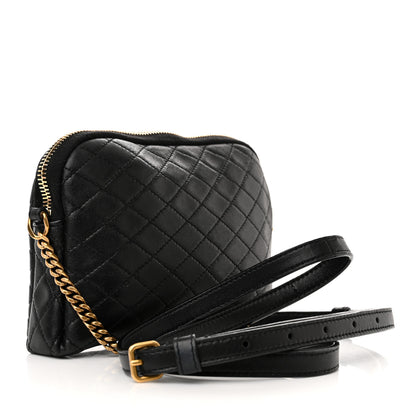 Saint Laurent Lambskin Quilted Gaby Zipped Pouch Black 3 of 11